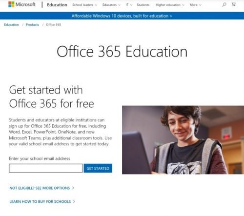 microsoft word student offer