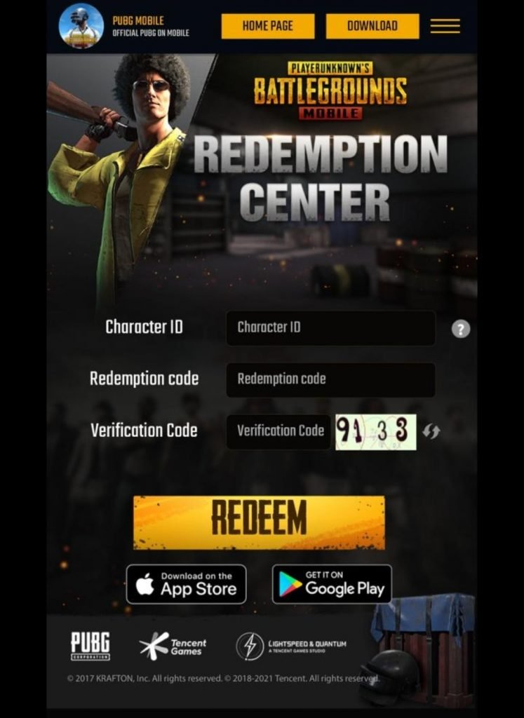 battleground mobile india free uc redeem code